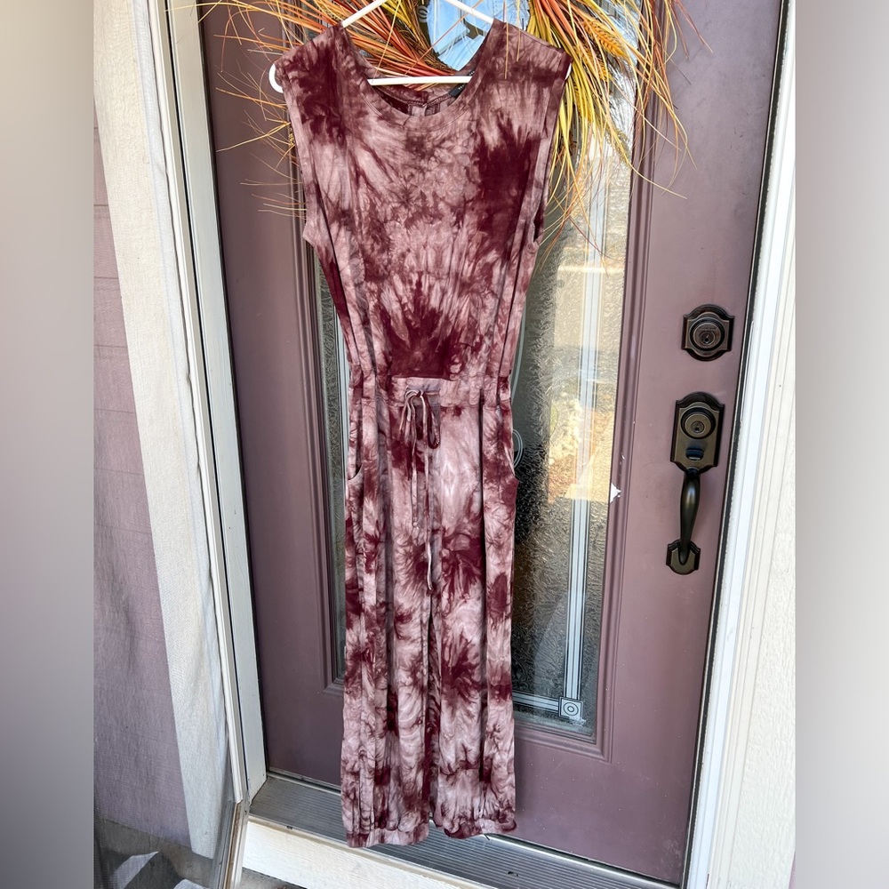 Grade & Gather Jumpsuit Maroon/Purple Tie Dye Size Small